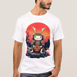 Samurai Axolotl mit Ramen Bowl T-Shirt