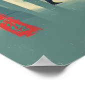 Samurai-Bambusdruck japanische Naturkunst (Blau Poster (Ecke)