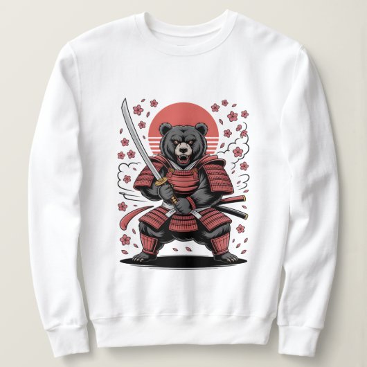 Samurai-Bär Basic Sweatshirt (Design vorne)