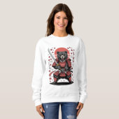 Samurai-Bär Basic Sweatshirt (Vorne ganz)