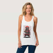 Samurai-Bär-Canvas-Flowy-Racerback-Tanktop Tank Top (Vorderseite Vollansicht)