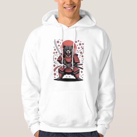 Samurai-Bär-Männer-Hoodie Hoodie (Vorderseite)