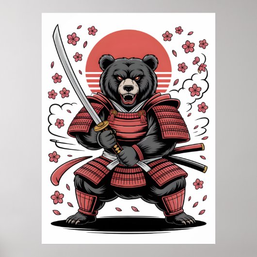 Samurai-Bär-Poster Poster (Vorne)