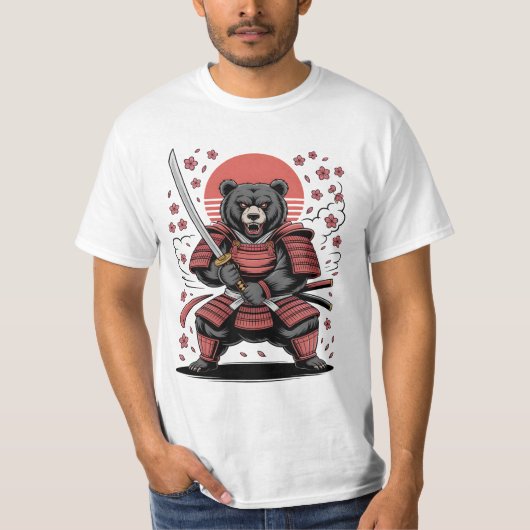 Samurai-Bär-T-Shirt T-Shirt (Vorderseite)