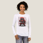 Samurai-Bär Tri-Blend-Langarmshirt Tri-Blend Shirt (Vorderseite voll)