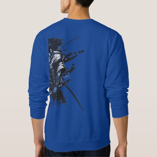 Samurai Basic Sweatshirt - Japanisches Kanji 侍 War (Rückseite)