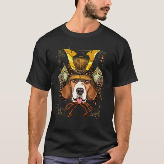Samurai Beagle Dog Japanese Warrior Bushido Japane T-Shirt (Vorderseite)