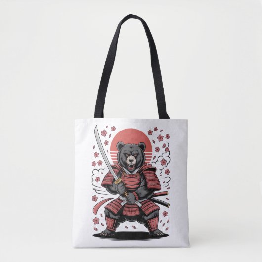 Samurai Bear Tote Bag Tasche (Vorderseite)