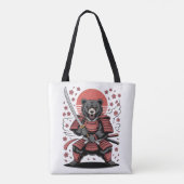 Samurai Bear Tote Bag Tasche (Rückseite)