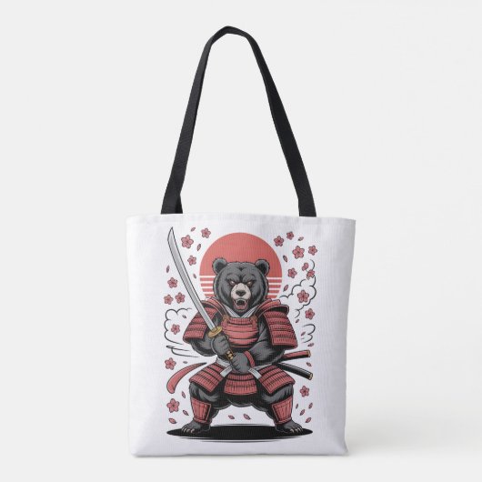 Samurai Bear Tote Bag Tasche (Rückseite)