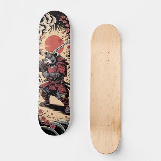 Samurai Bear warrior Skateboard (Vorderseite)