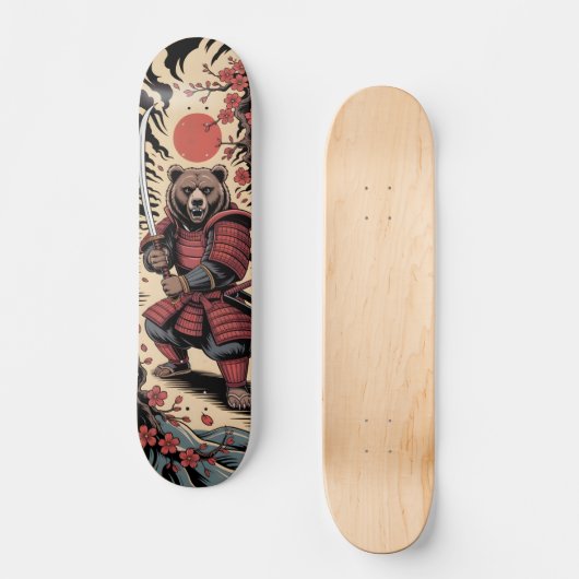 Samurai Bear warrior Skateboard (Vorderseite)