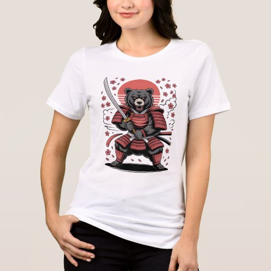 Samurai Bear  Women's Tri-blend T-Shirt Shirt (Vorderseite)