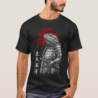 Samurai Bearded Dragon Japanese Warrior Japan T-Shirt