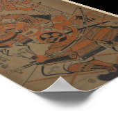 Samurai Bekämpft einen Dämon um 1711 Poster (Ecke)