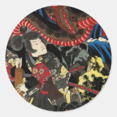 SAMURAI BEKÄMPFUNG DER GIANTEN SNAKE TOAD RUNDER AUFKLEBER (Vorderseite)