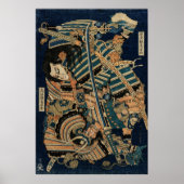 SAMURAI-BEKÄMPFUNG MIT KATANA-SCHWERTERN von Hokus Poster (Vorne)
