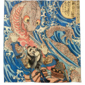 SAMURAI-BEKÄMPFUNGSMONSTER DUSCHVORHANG (Vorderseite)