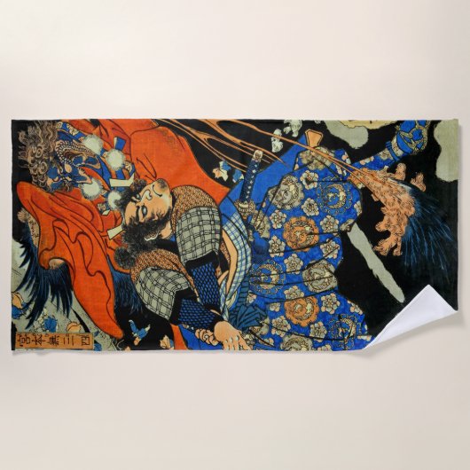 SAMURAI-BEKÄMPFUNGSMONSTER STRANDTUCH (Vorderseite)