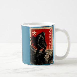 Samurai-Bigfoot-Grafik-T-Shirt japanischer Vintage Kaffeetasse