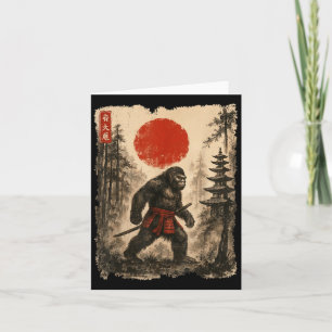 Samurai Bigfoot Japanisch Vintag Sasquatch Ukiyo-e Karte