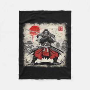 Samurai Bigfoot Japanisch Vintag Ukiyo-e Art Warri Fleecedecke