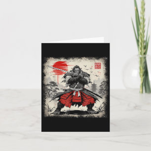 Samurai Bigfoot Japanisch Vintag Ukiyo-e Art Warri Karte