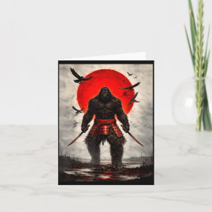 Samurai Bigfoot japanische Vintage-Grafik Kunst lu Karte