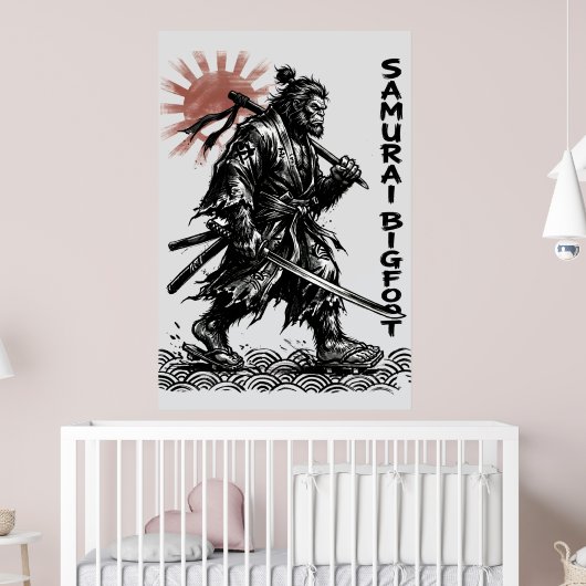 Samurai Bigfoot : Japanischer Krieger Sasquatch Ku Poster (Kinderzimmer 2)