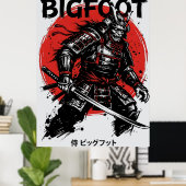 Samurai Bigfoot : Japanischer Krieger Sasquatch Ku Poster (Heimbüro)
