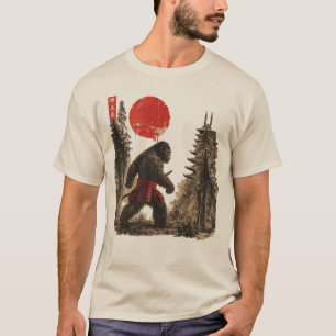 Samurai Bigfoot japanischer vintage Grafik Ukiyo-e T-Shirt