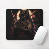 Samurai Black Cat Mousepad (Mit Mouse)