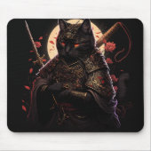 Samurai Black Cat Mousepad (Vorne)
