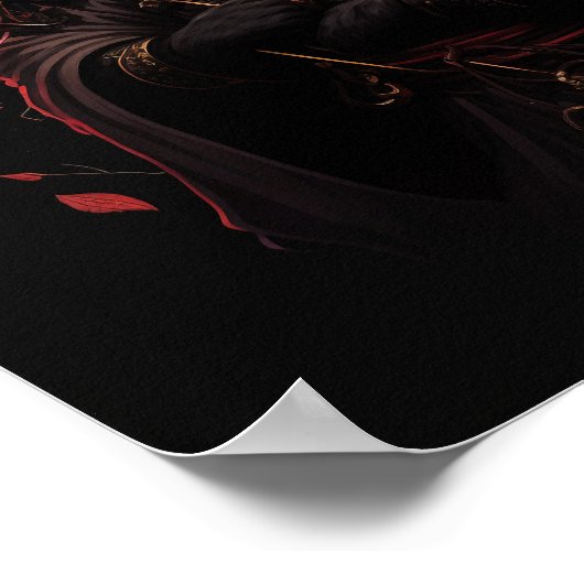 Samurai Black Cat Poster (Ecke)