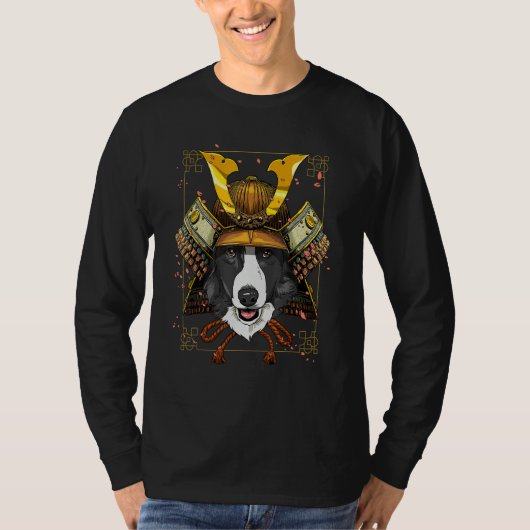 Samurai Border Collie Pet Dog Japanese Warrior Bu T-Shirt (Vorderseite)