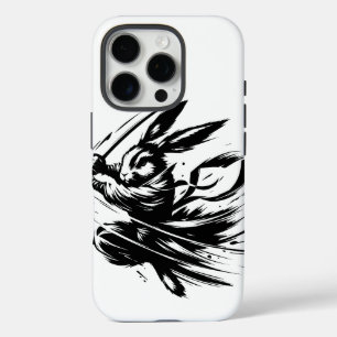 Samurai Bunny Black Ink Warrior Rabbit iPhone 16 Pro Hülle