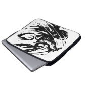Samurai Bunny Black Ink Warrior Rabbit Laptopschutzhülle (Vorne Knopf)