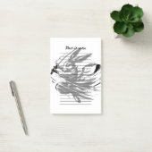 Samurai Bunny Black Ink Warrior Rabbit Post-it Klebezettel (Büro)
