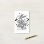 Samurai Bunny Black Ink Warrior Rabbit Post-it Klebezettel (Auf Schreibtisch)