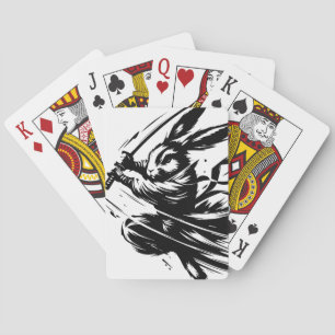 Samurai Bunny Black Ink Warrior Rabbit Spielkarten