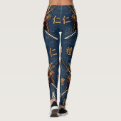 Samurai-Bushido-Code-Tugenden nahtloses Muster Leggings (Rückseite)