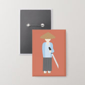 Samurai Button (Vorderseite/Rückseite)