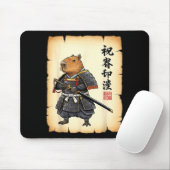 Samurai Capybara Japanese Art Vintage Graphic Funn Mousepad (Mit Mouse)