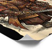 Samurai Capybara Japanese Art Vintage Graphic Funn Poster (Ecke)