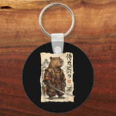 Samurai Capybara Japanese Art Vintage Graphic Funn Schlüsselanhänger (Vorderseite)