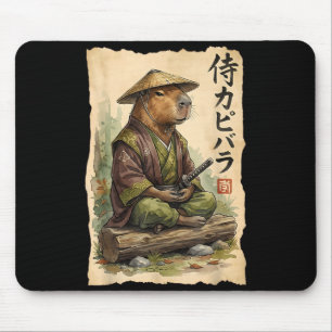 Samurai Capybara Japanische Kunst Vintage Grafik L Mousepad