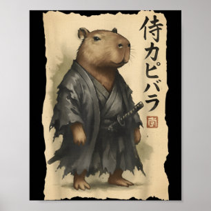 Samurai Capybara Lustiges Capybara Japanisches Tie Poster