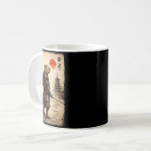 Samurai Capybara lustiges Capybara Vintage-Grafik Kaffeetasse (Vorderseite Links)