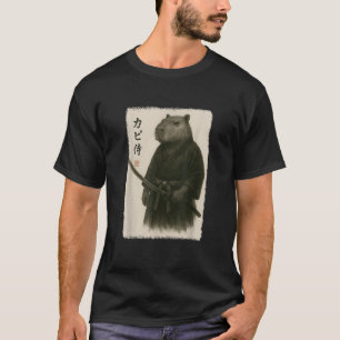 Samurai Capybara Lustiges Vintage Japanisches Graf T-Shirt