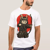 Samurai Cat Archer, Japanese Warrior Neko  T-Shirt (Vorderseite)